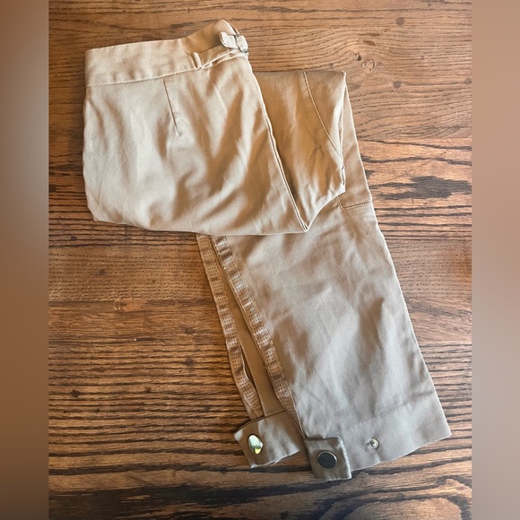 NWOT Zara Basic Tan Colored Riding Pants w/ Capri Cuffs!! - Picture 7 of 12